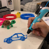 Bolígrafo 3D celeste con pantalla LCD
