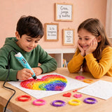 Bolígrafo 3D celeste con pantalla LCD