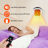 Plug-in heater with low-noise operation, auto-off timer and wireless remote