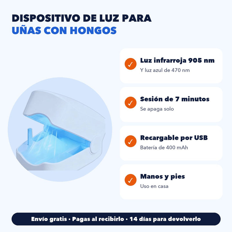 Dispositivo de Luz para Uñas con Hongos